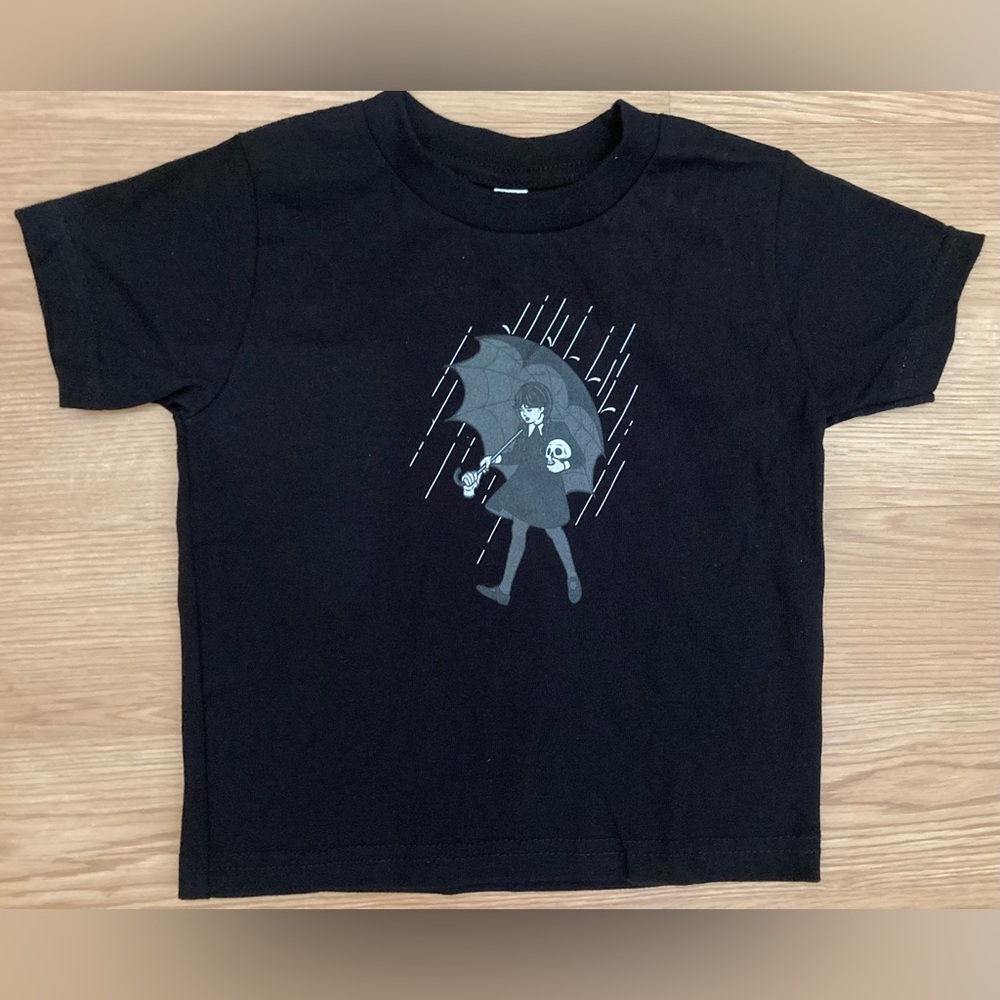 Goth Morton Salt Girl Skull Umbrella Graphic tee 3T
